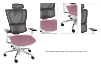 Kancelárska stolička s podrúčkami Iko Color W - staroružová / čierna / biela / chróm 1