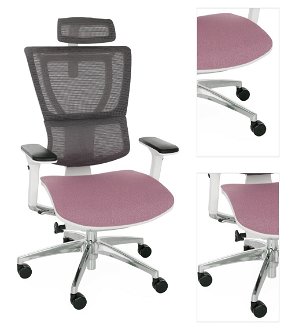 Kancelárska stolička s podrúčkami Iko Color W - staroružová / čierna / biela / chróm 3