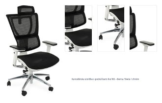 Kancelárska stolička s podrúčkami Iko WS - čierna / biela / chróm 1