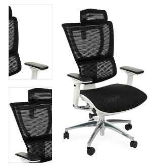 Kancelárska stolička s podrúčkami Iko WS - čierna / biela / chróm 4