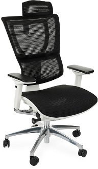 Kancelárska stolička s podrúčkami Iko WS - čierna / biela / chróm 2