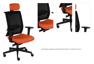 Kancelárska stolička s podrúčkami Libon BS HD - oranžová / čierna 1