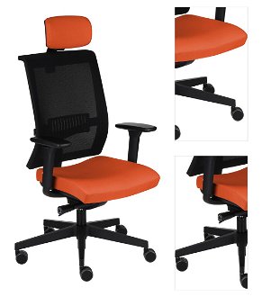 Kancelárska stolička s podrúčkami Libon BS HD - oranžová / čierna 3