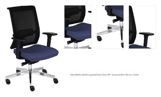 Kancelárska stolička s podrúčkami Libon BS - tmavomodrá / čierna / chróm 1