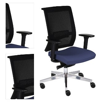 Kancelárska stolička s podrúčkami Libon BS - tmavomodrá / čierna / chróm 4