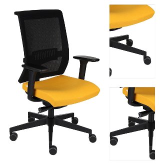 Kancelárska stolička s podrúčkami Libon BS - žltá / čierna 3