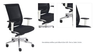 Kancelárska stolička s podrúčkami Libon WS - čierna / biela / chróm 1