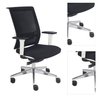 Kancelárska stolička s podrúčkami Libon WS - čierna / biela / chróm 3