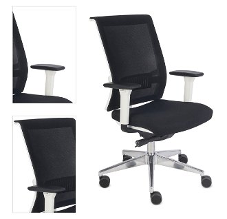 Kancelárska stolička s podrúčkami Libon WS - čierna / biela / chróm 4