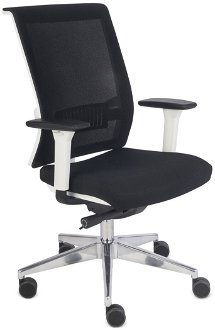 Kancelárska stolička s podrúčkami Libon WS - čierna / biela / chróm 2