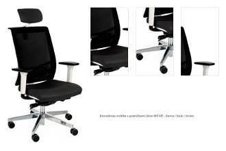 Kancelárska stolička s podrúčkami Libon WS HD - čierna / biela / chróm 1