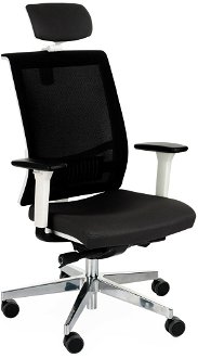 Kancelárska stolička s podrúčkami Libon WS HD - čierna / biela / chróm 2
