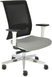 Kancelárska stolička s podrúčkami Libon WS - sivá / čierna / biela / chróm