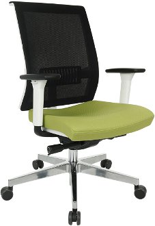 Kancelárska stolička s podrúčkami Libon WS - zelená / čierna / biela / chróm
