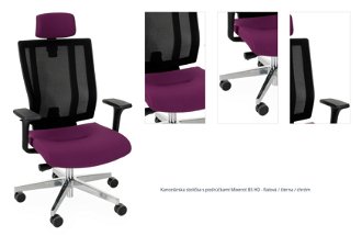 Kancelárska stolička s podrúčkami Mixerot BS HD - fialová / čierna / chróm 1