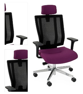 Kancelárska stolička s podrúčkami Mixerot BS HD - fialová / čierna / chróm 4