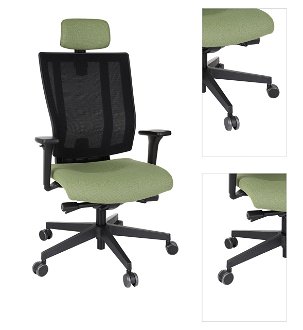 Kancelárska stolička s podrúčkami Mixerot BS HD - zelená / čierna 3
