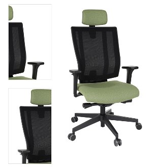 Kancelárska stolička s podrúčkami Mixerot BS HD - zelená / čierna 4