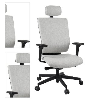 Kancelárska stolička s podrúčkami Mixerot BT HD - sivá / čierna 4