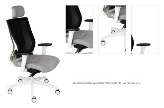Kancelárska stolička s podrúčkami Mixerot WS HD - sivá / čierna / biela 1