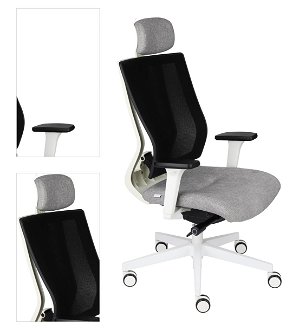 Kancelárska stolička s podrúčkami Mixerot WS HD - sivá / čierna / biela 4