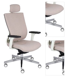 Kancelárska stolička s podrúčkami Mixerot WT HD - béžová / biela / chróm 3