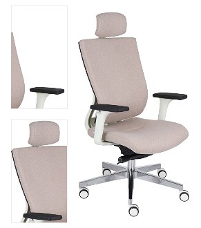 Kancelárska stolička s podrúčkami Mixerot WT HD - béžová / biela / chróm 4