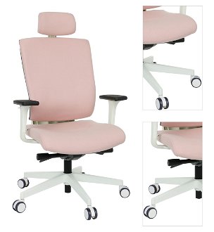 Kancelárska stolička s podrúčkami Mixerot WT HD - ružová / biela 3