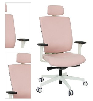Kancelárska stolička s podrúčkami Mixerot WT HD - ružová / biela 4