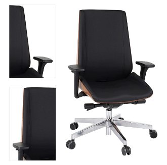 Kancelárska stolička s podrúčkami Munos Wood - čierna / svetlý orech / chróm 4