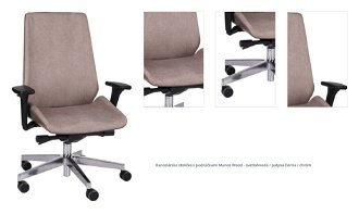 Kancelárska stolička s podrúčkami Munos Wood - svetlohnedá / patyna čierna / chróm 1