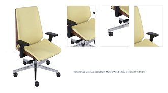 Kancelárska stolička s podrúčkami Munos Wood - žltá / orech svetlý / chróm 1
