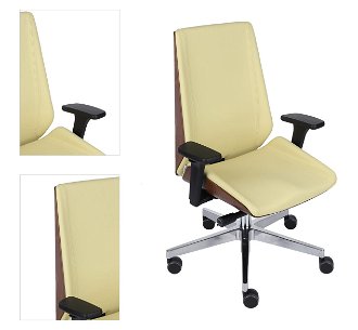 Kancelárska stolička s podrúčkami Munos Wood - žltá / orech svetlý / chróm 4