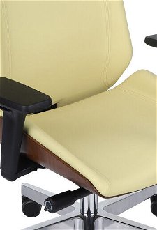 Kancelárska stolička s podrúčkami Munos Wood - žltá / orech svetlý / chróm 5