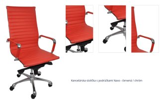 Kancelárska stolička s podrúčkami Naxo - červená / chróm 1