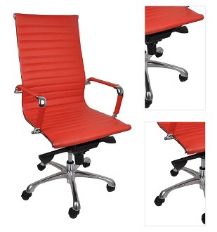 Kancelárska stolička s podrúčkami Naxo - červená / chróm 3