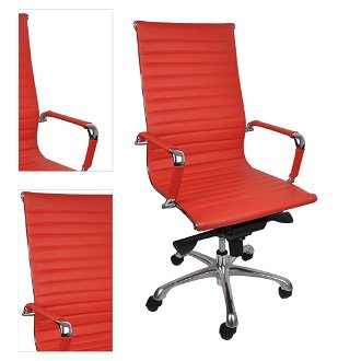 Kancelárska stolička s podrúčkami Naxo - červená / chróm 4