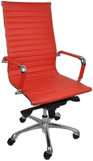 Kancelárska stolička s podrúčkami Naxo - červená / chróm 2