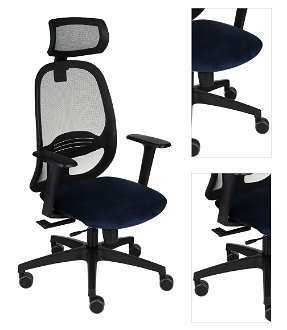 Kancelárska stolička s podrúčkami Nedim BS HD - tmavomodrá / čierna 3