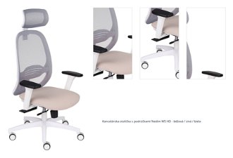 Kancelárska stolička s podrúčkami Nedim WS HD - béžová / sivá / biela 1