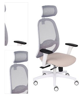 Kancelárska stolička s podrúčkami Nedim WS HD - béžová / sivá / biela 4