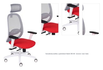 Kancelárska stolička s podrúčkami Nedim WS HD - červená / sivá / biela 1