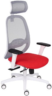 Kancelárska stolička s podrúčkami Nedim WS HD - červená / sivá / biela 2