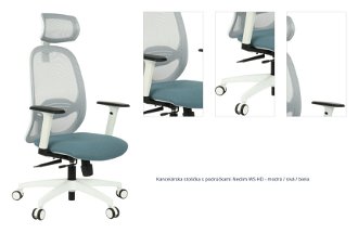 Kancelárska stolička s podrúčkami Nedim WS HD - modrá / sivá / biela 1