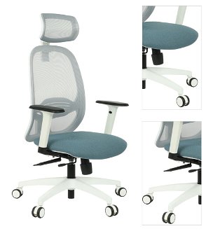 Kancelárska stolička s podrúčkami Nedim WS HD - modrá / sivá / biela 3