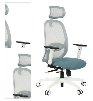 Kancelárska stolička s podrúčkami Nedim WS HD - modrá / sivá / biela 4
