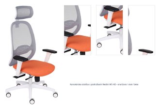 Kancelárska stolička s podrúčkami Nedim WS HD - oranžová / sivá / biela 1