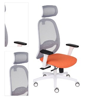 Kancelárska stolička s podrúčkami Nedim WS HD - oranžová / sivá / biela 4