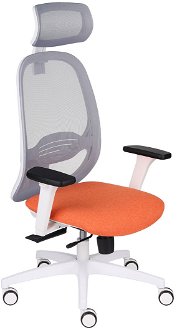 Kancelárska stolička s podrúčkami Nedim WS HD - oranžová / sivá / biela 2