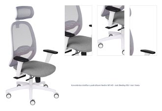 Kancelárska stolička s podrúčkami Nedim WS HD - sivá (Medley 05) / sivá / biela 1